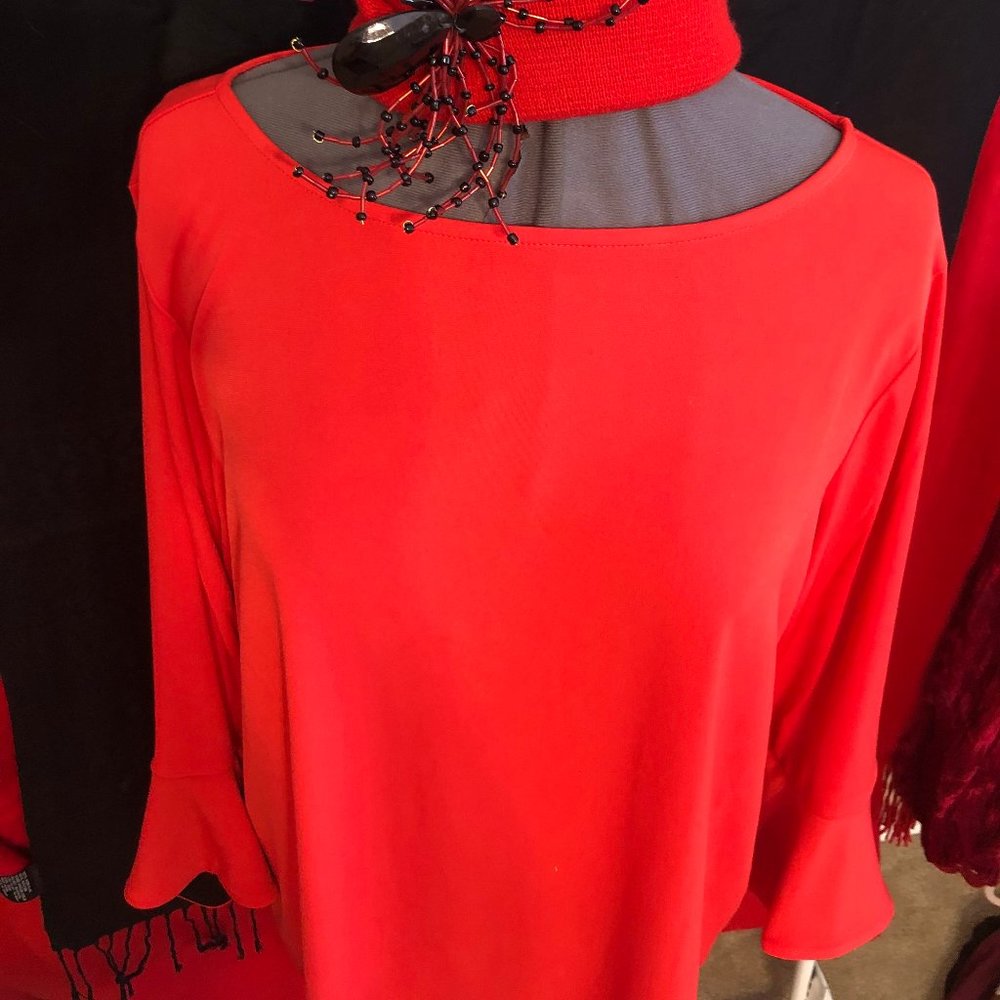 Red Liquid Knit Tunic by Susan Graver